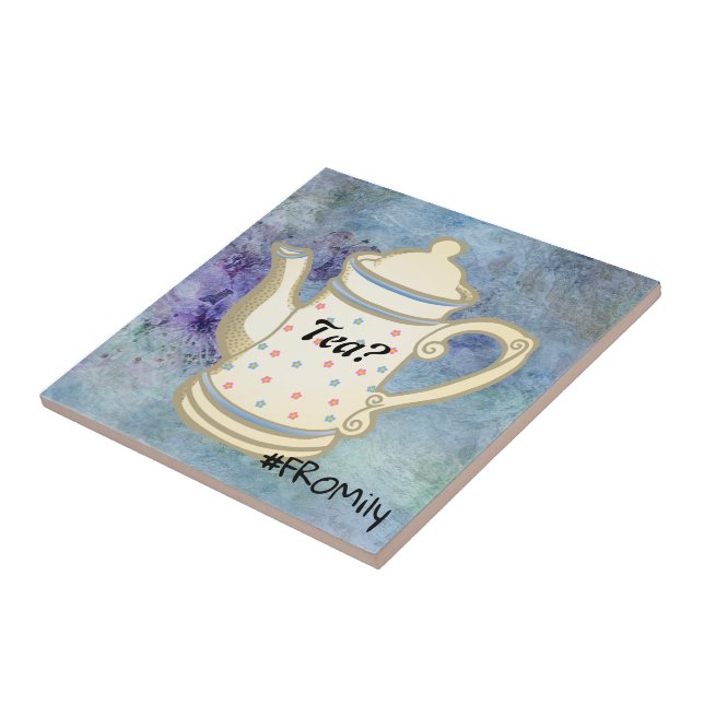 Tea? #FROMily From Fandom Liu Diner Design Ceramic Tile (Side)