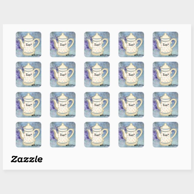 Tea? #FROMily From Fandom Liu Diner Design Square Sticker (Sheet)