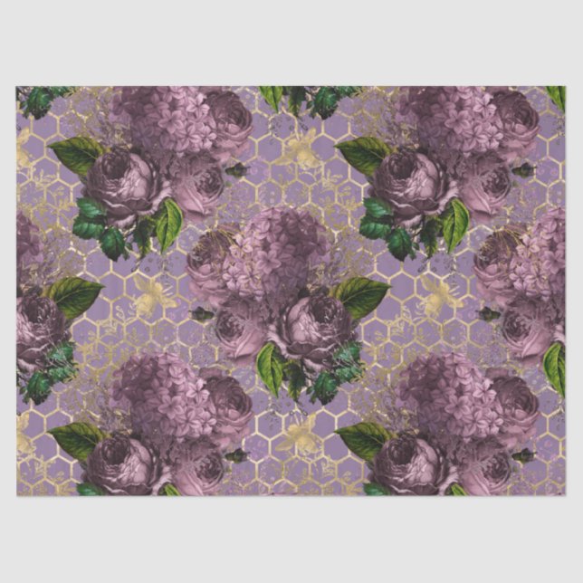 Tea Garden Bee Series Design 48 Tissue Paper (Front)