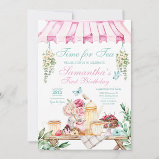 Tea Garden Party Birthday Invitation