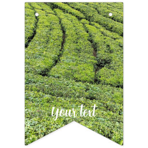 Tea gardens of Munnar on bunting flags