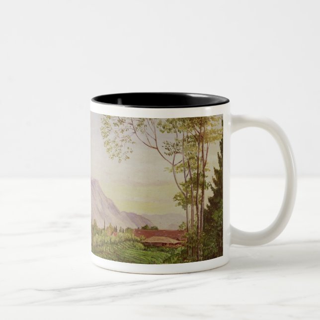 Tea Gathering in Mr Hoelle's plantation at Two-Tone Coffee Mug (Right)