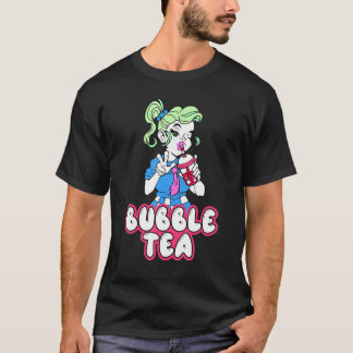 tea girl drinking outfit green hair T-Shirt