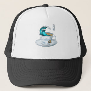 Tea Great Wave Off Kanagawa Trucker Hat