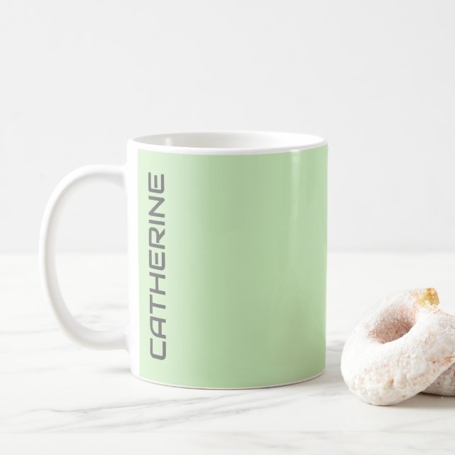 Tea Green Solid Colour Personalised  Coffee Mug (With Donut)