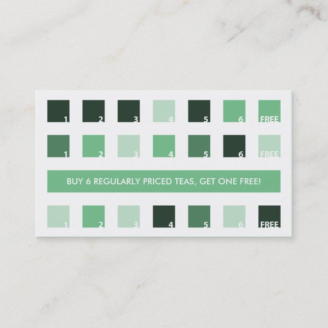 TEA HOUSE customer appreciation (mod squares) Loyalty Card (Front)