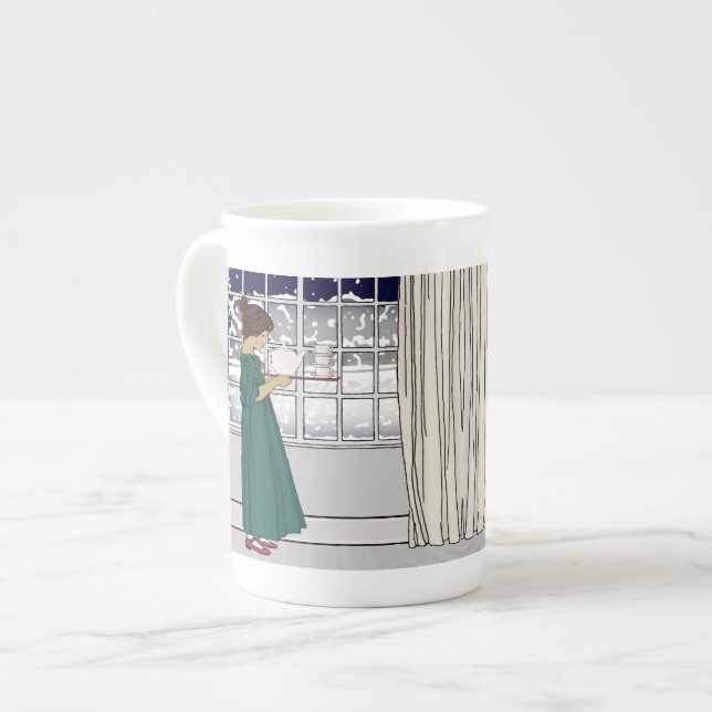 Tea in a Snowstorm Bone China Mug (Front Left)