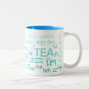 Tea in Every Language Mug in Blue