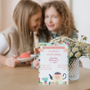 Tea in Wonderland Birthday Invitation