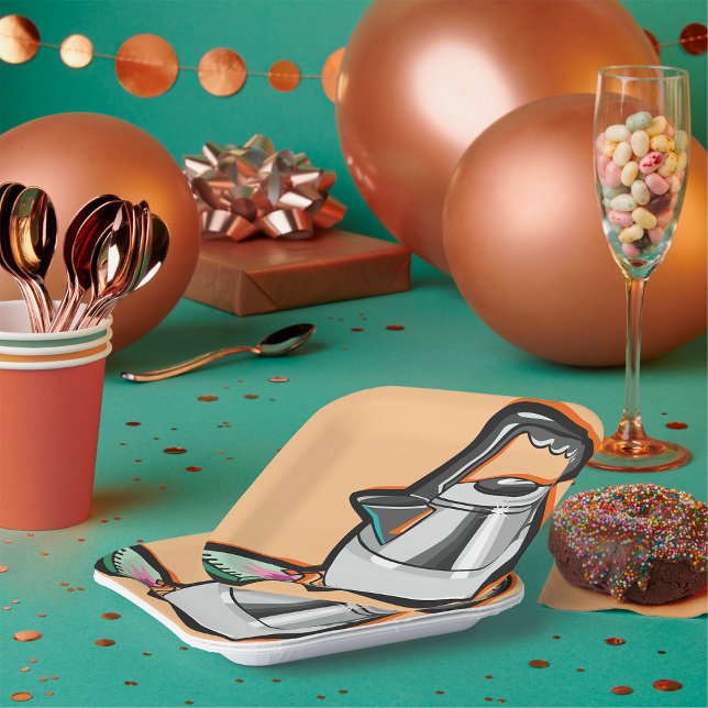 Tea Kettle with Tea Bag Paper Plate (Creator Uploaded)