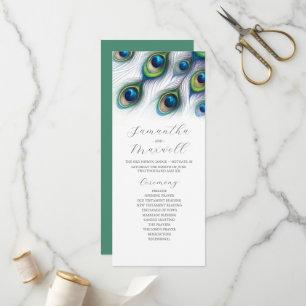 Tea Length Wedding Program Template Peacock