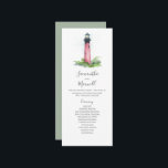 Tea Length Wedding Programs Lighthouse<br><div class="desc">These tea length wedding program templates feature a watercolor Jupiter, Florida lighthouse in shades of red. Use the template fields to add your order of service. The card reverses to a solid complimentary colour. A coastal choice for nautical and beach weddings. To see more wedding themes like this visit www.zazzle.com/dotellabelle...</div>