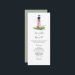 Tea Length Wedding Programs Lighthouse<br><div class="desc">These tea length wedding program templates feature a watercolor Jupiter, Florida lighthouse in shades of red. Use the template fields to add your order of service. The card reverses to a solid complimentary colour. A coastal choice for nautical and beach weddings. To see more wedding themes like this visit www.zazzle.com/dotellabelle...</div>