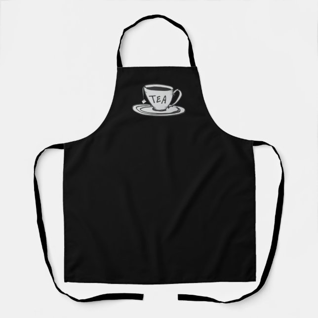 Tea Lover Drawing Minimalist Apron (Front)