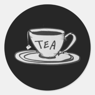 Tea Lover Drawing Minimalist Classic Round Sticker