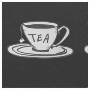 Tea Lover Drawing Minimalist Fabric