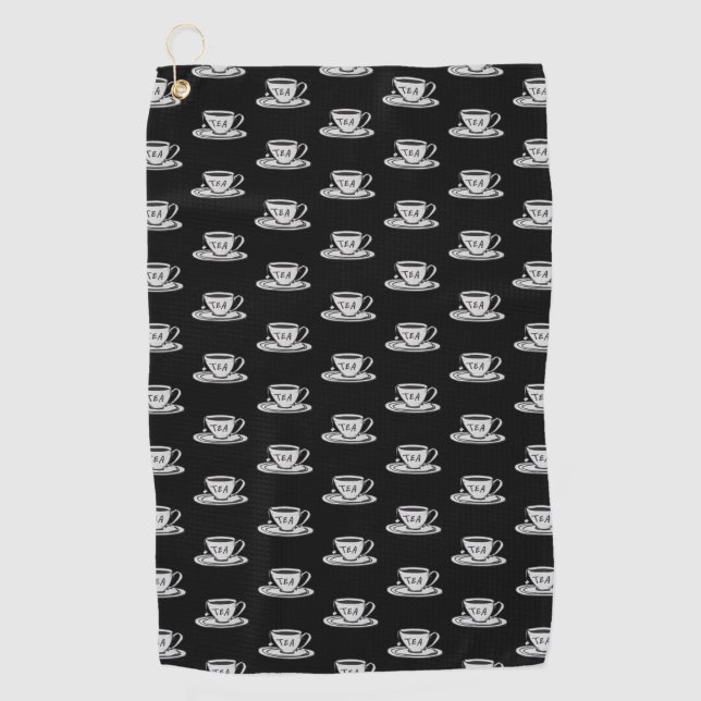 Tea Lover Drawing Minimalist Golf Towel (Front)