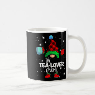 Tea Lover Gnome Red Buffalo Plaid Matching Family Coffee Mug