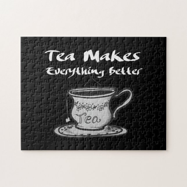 Tea Lover Quote - Tea Makes Everything Better Jigsaw Puzzle (Horizontal)