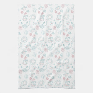 Tea Lovers Time Doodles Towel