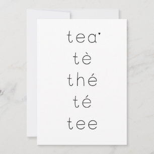 Tea - minimalistic typography card