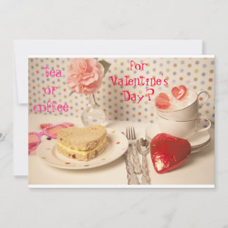 tea or coffee for valentine's day invitation