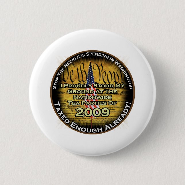 Tea party 2009 6 cm round badge (Front)