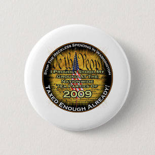 Tea party 2009 6 cm round badge