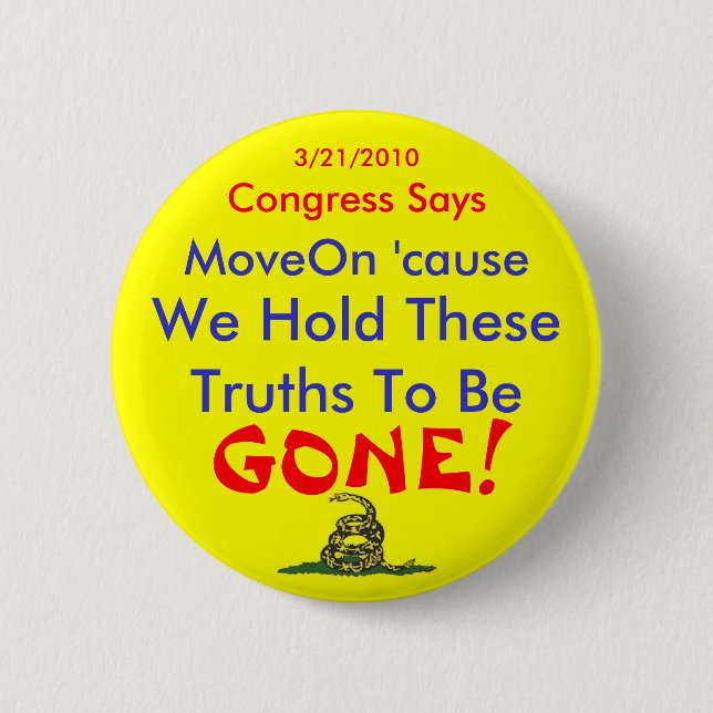 TEA PARTY 6 CM ROUND BADGE (Front)