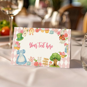 Tea Party Alice in Onederland Birthday Food Tent Place Card