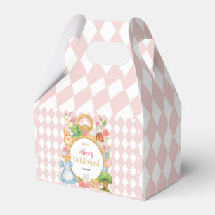 Tea Party Alice in Onederland Pink Girl Birthday Favour Box