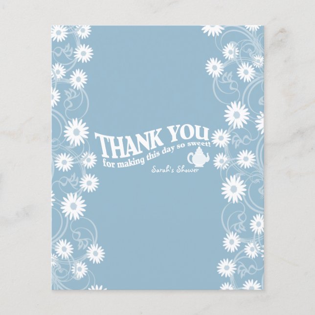 Tea Party and Daisy Blue Chocolate Bar Favour (Front)