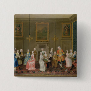 Tea Party at Lord Harrington's House, St. James's 15 Cm Square Badge