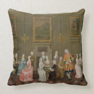 Tea Party at Lord Harrington's House, St. James's Cushion