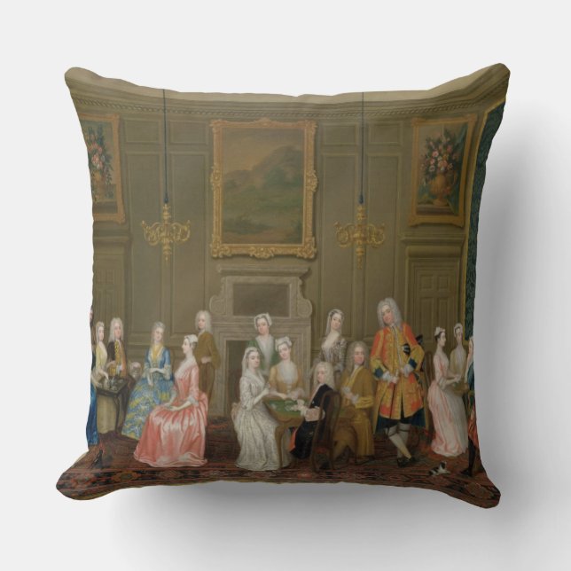 Tea Party at Lord Harrington's House, St. James's Cushion (Front)