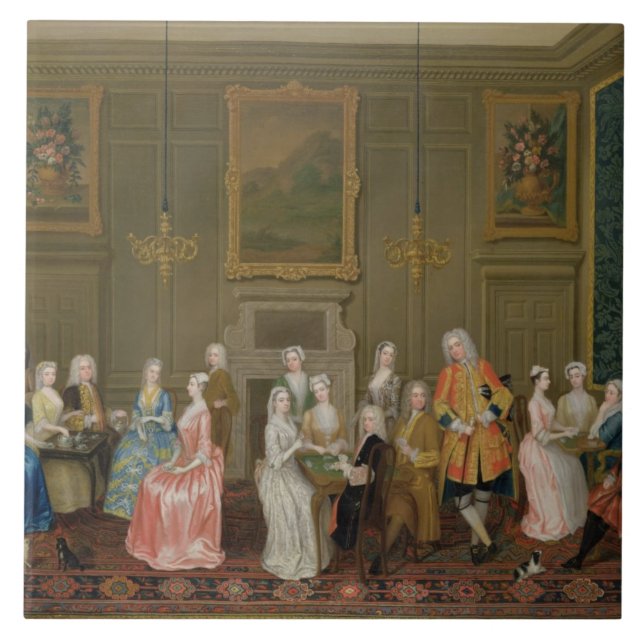 Tea Party at Lord Harrington's House, St. James's Tile (Front)