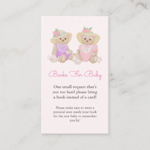Tea Party Baby Shower Book Request Enclosure Card