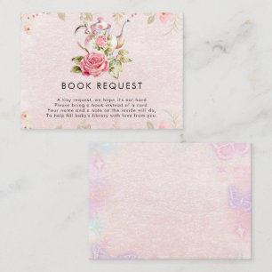 Tea Party Baby Shower Books for Baby Enclosure Card