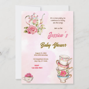 Tea Party Baby Shower Invitation