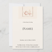 Tea Party Baby Shower Invitation, Editable