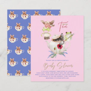 Tea Party Baby Shower Invitations Cute Tea Pot