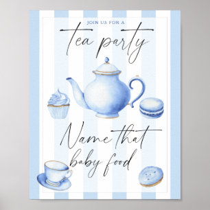 Tea party baby shower - name that baby food poster