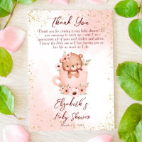 Tea party baby shower pink teddy in a cup