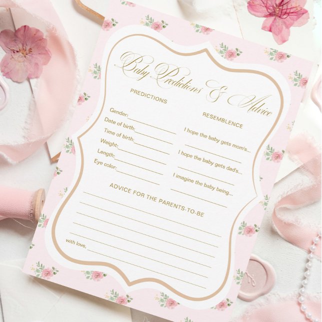Tea Party Baby Shower Predictions Game Cards (Creator Uploaded)