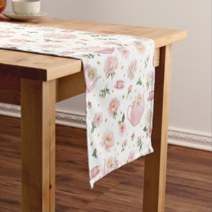 Tea Party Baby Shower Table Runner