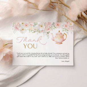 Tea Party Baby Shower Thank You Card