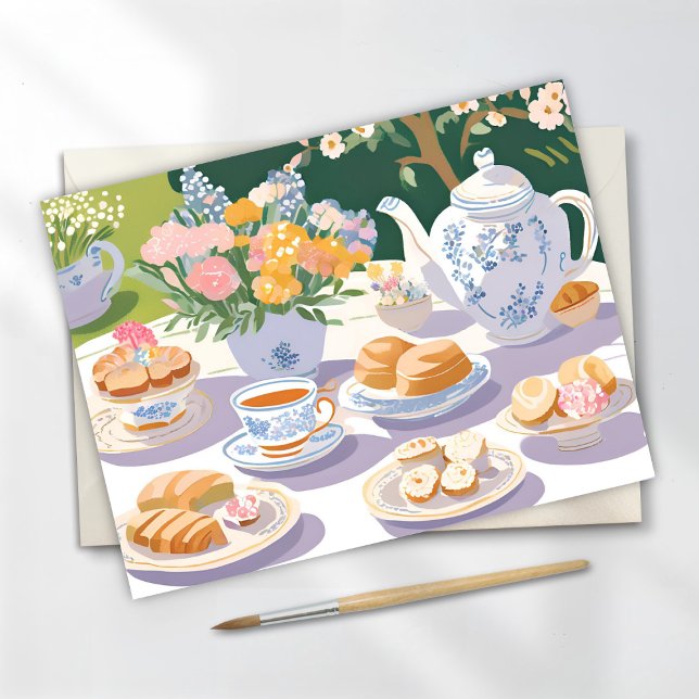 Tea Party | Beautiful Garden Party Floral Postcard (Creator Uploaded)