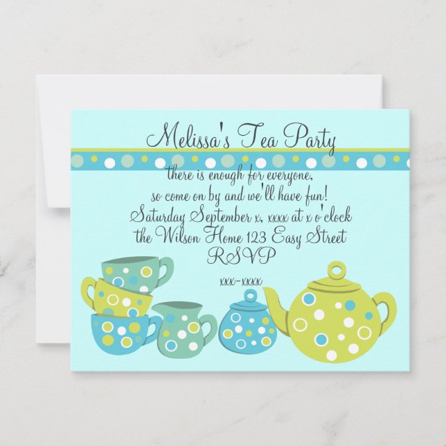 Tea Party Bedotted Invitation (Front)