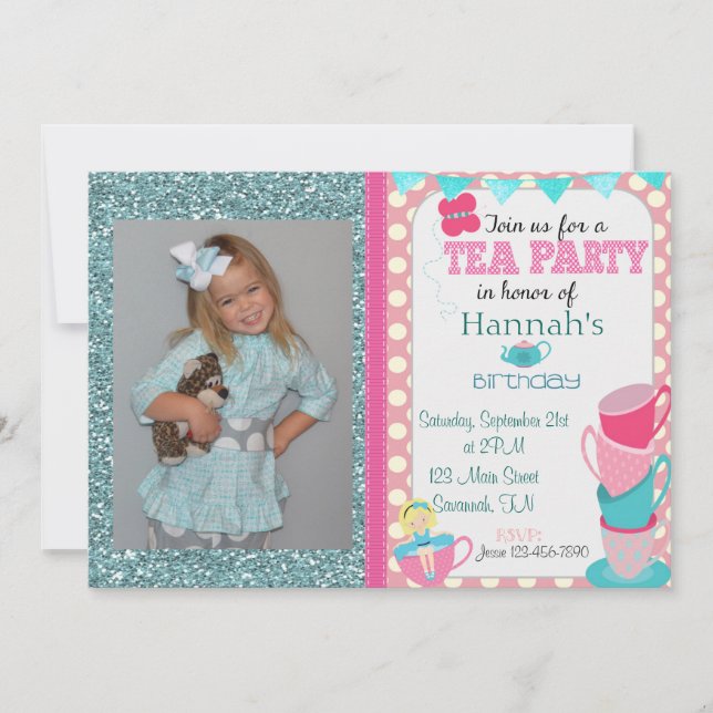 Tea Party Birthday Invitation (Front)
