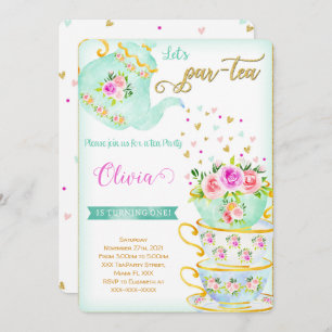 Tea Party Birthday Invitation